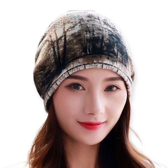 Multicolor Headband, Cowl, Face Cover 3 in 1, Brown Knit Beanies Hat NEW - Picture 1 of 5